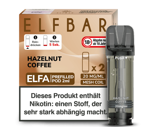Elfbar - Elfa Pod Hazelnut Coffee 20 mg/ml (2 Stück pro Packung)