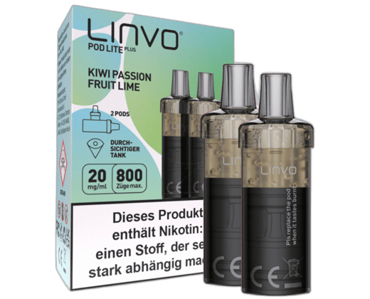 Linvo - Pod Lite Plus Cartridge Kiwi Passion Fruit Lime 20 mg/ml (2 Stück pro Packung)