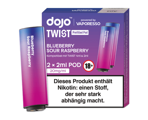 Vaporesso - Dojo - Twist Pod Blueberry Sour Raspberry 20 mg/ml (2 Stück pro Packung)