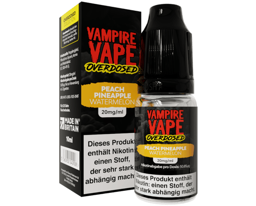 Vampire Vape - Overdosed - Peach Pineapple Watermelon - Nikotinsalz Liquid 20 mg/ml