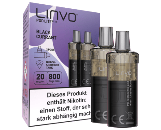 Linvo - Pod Lite Plus Cartridge Blackcurrant 20 mg/ml (2 Stück pro Packung)