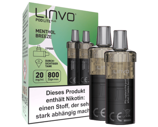 Linvo - Pod Lite Plus Cartridge Menthol Breeze 20 mg/ml (2 Stück pro Packung)