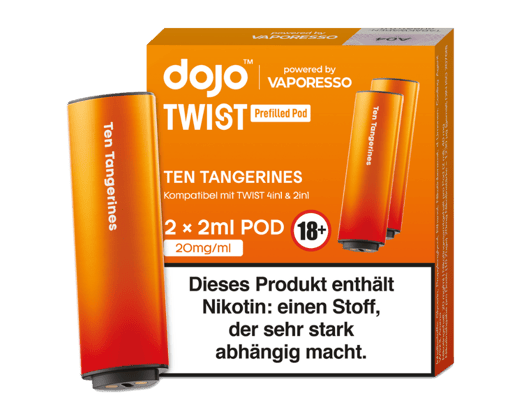 Vaporesso - Dojo - Twist Pod Ten Tangerines 20 mg/ml (2 Stück pro Packung)
