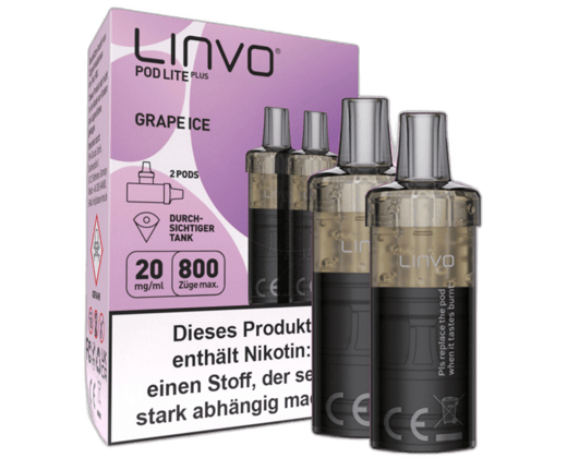 Linvo - Pod Lite Plus Cartridge Grape Ice 20 mg/ml (2 Stück pro Packung)