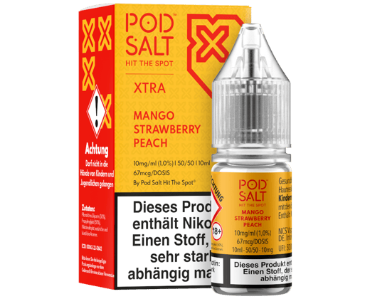 Pod Salt X - Mango Strawberry Peach - Nikotinsalz Liquid 10 mg/ml