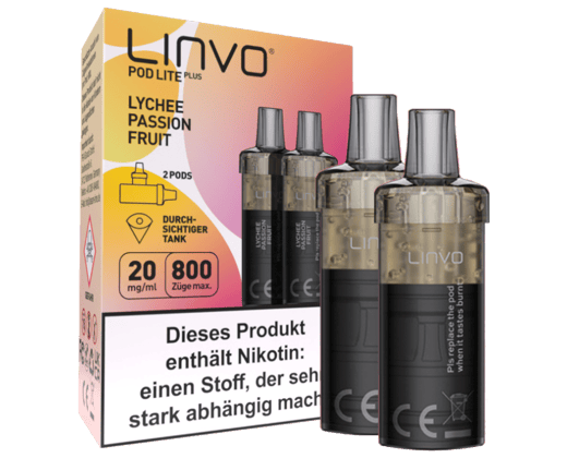 Linvo - Pod Lite Plus Cartridge Lychee Passionfruit 20 mg/ml (2 Stück pro Packung)