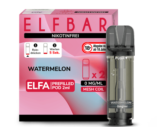 Elfbar - Elfa Pod Watermelon 0 mg/ml (2 Stück pro Packung)
