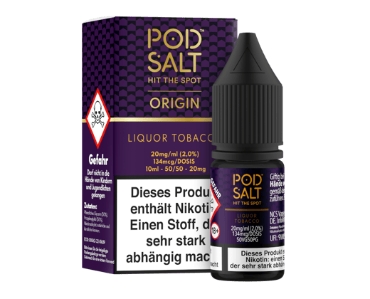Pod Salt Origin - Liquor Tobacco - Nikotinsalz Liquid 20 mg/ml
