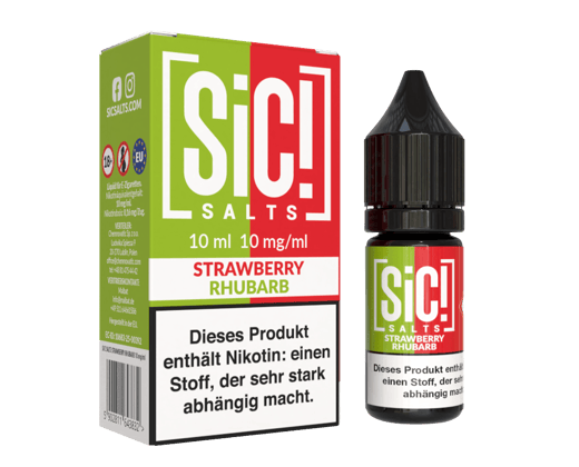SiC! Salts - Strawberry Rhubarb - Nikotinsalz Liquid 10 mg/ml