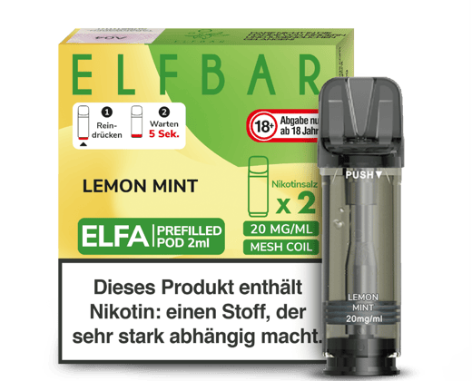 Elfbar - Elfa Pod Lemon Mint 20 mg/ml (2 Stück pro Packung)
