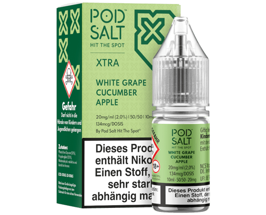 Pod Salt X - White Grape Cucumber Apple - Nikotinsalz Liquid 20 mg/ml