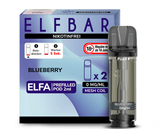 Elfbar - Elfa Pod Blueberry 0 mg/ml (2 Stück pro Packung)