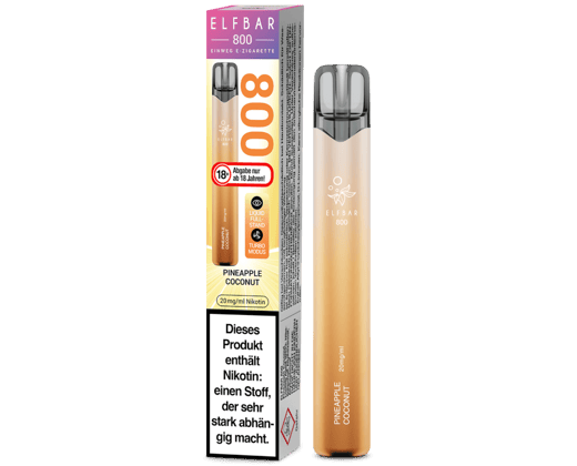 Elfbar 800 Einweg E-Zigarette - Pineapple Coconut 20 mg/ml