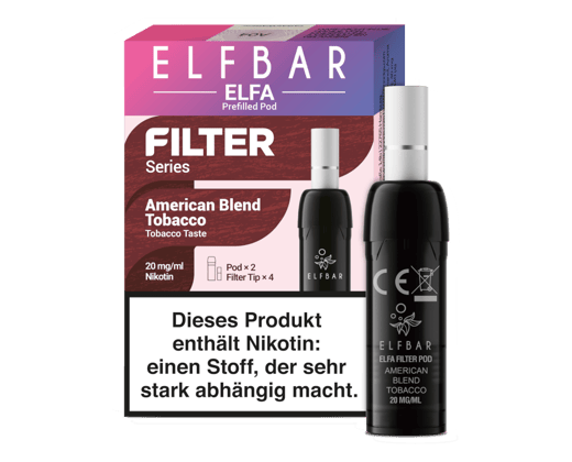 Elfbar - Elfa Pod - Filter Series American Blend Tobacco 20 mg/ml (2 Stück pro Packung)