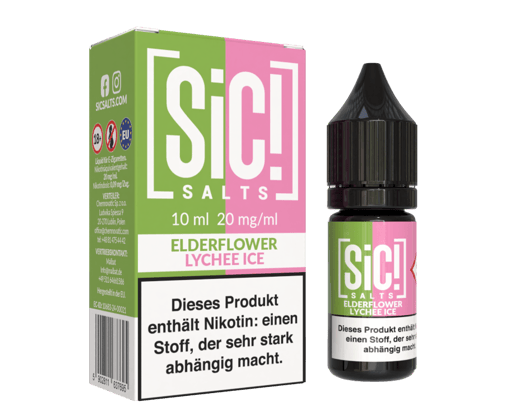 SiC! Salts - Elderflower Lychee Ice - Nikotinsalz Liquid 20 mg/ml