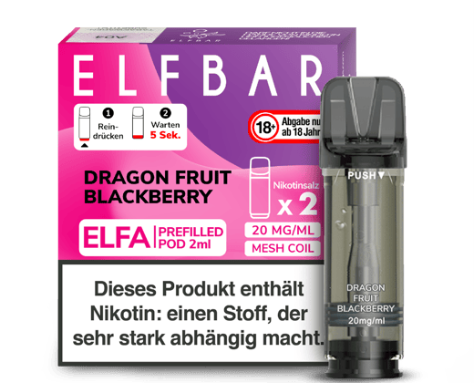 Elfbar - Elfa Pod Dragon Fruit Blackberry 20 mg/ml (2 Stück pro Packung)