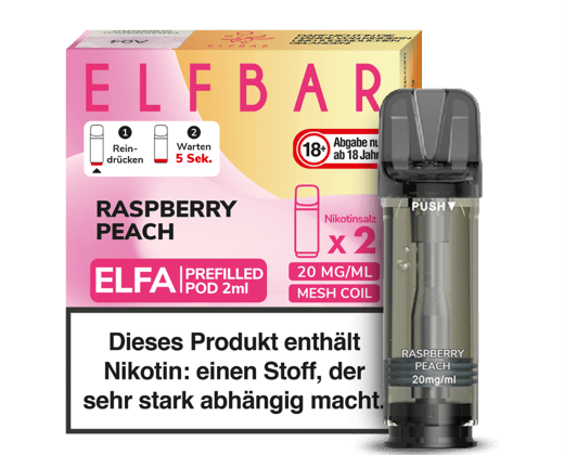 Elfbar - Elfa Pod Raspberry Peach 20 mg/ml (2 Stück pro Packung)