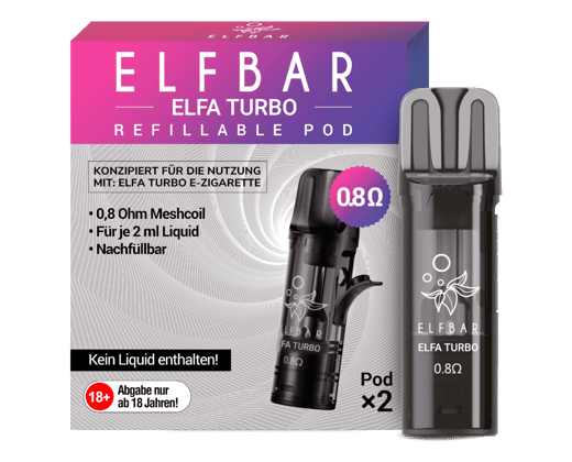 Elfbar - Elfa Turbo 0,8 Ohm Pod (2 Stück pro Packung)