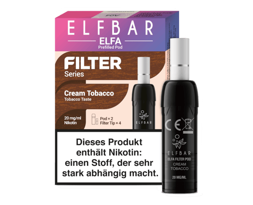 Elfbar - Elfa Pod - Filter Series Cream Tobacco 20 mg/ml (2 Stück pro Packung)