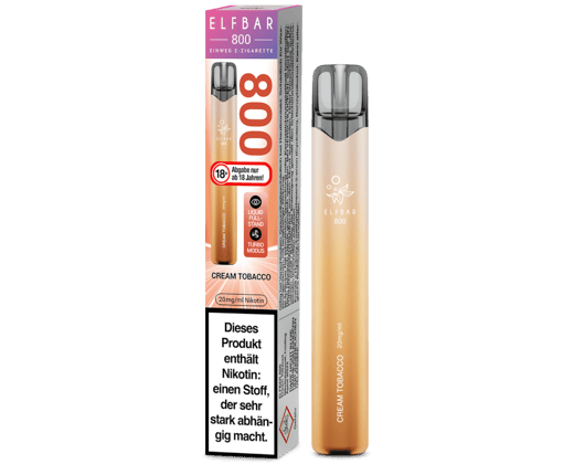 Elfbar 800 Einweg E-Zigarette - Cream Tobacco 20 mg/ml