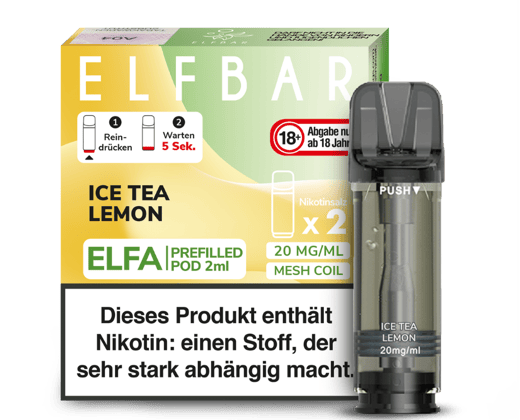 Elfbar - Elfa Pod Ice Tea Lemon 20 mg/ml (2 Stück pro Packung)