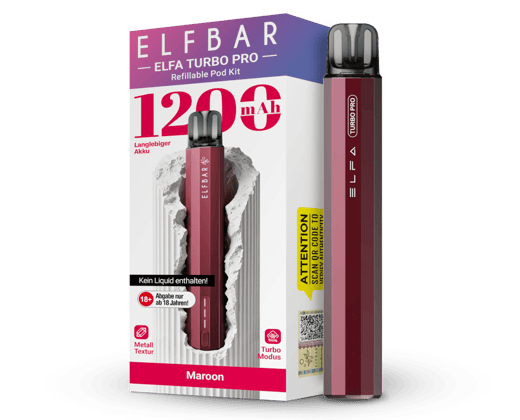 Elfbar - Elfa Turbo Pro E-Zigaretten Set Maroon