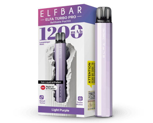Elfbar - Elfa Turbo Pro E-Zigaretten Set Light Purple