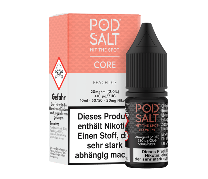Pod Salt Core - Peach Ice - Nikotinsalz Liquid 20 mg/ml