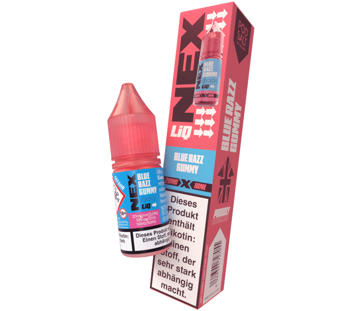 Pod Salt - NexLiq - Blue Razz Gummy - Nikotinsalz Liquid 20 mg/ml