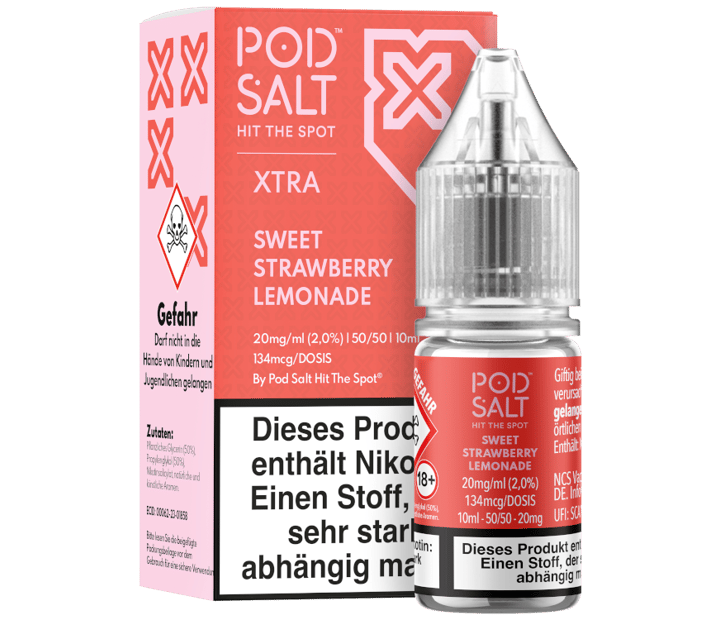 Pod Salt X - Sweet Strawberry Lemonade - Nikotinsalz Liquid 20 mg/ml
