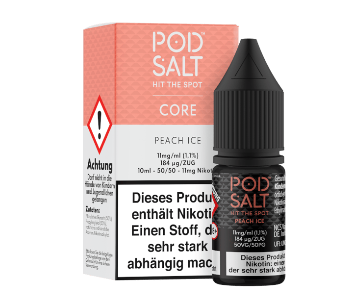 Pod Salt Core - Peach Ice - Nikotinsalz Liquid 11 mg/ml