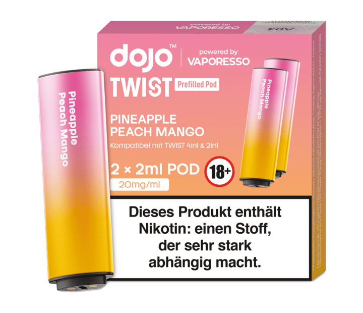 Vaporesso - Dojo - Twist Pod Pineapple Peach Mango 20 mg/ml (2 Stück pro Packung)
