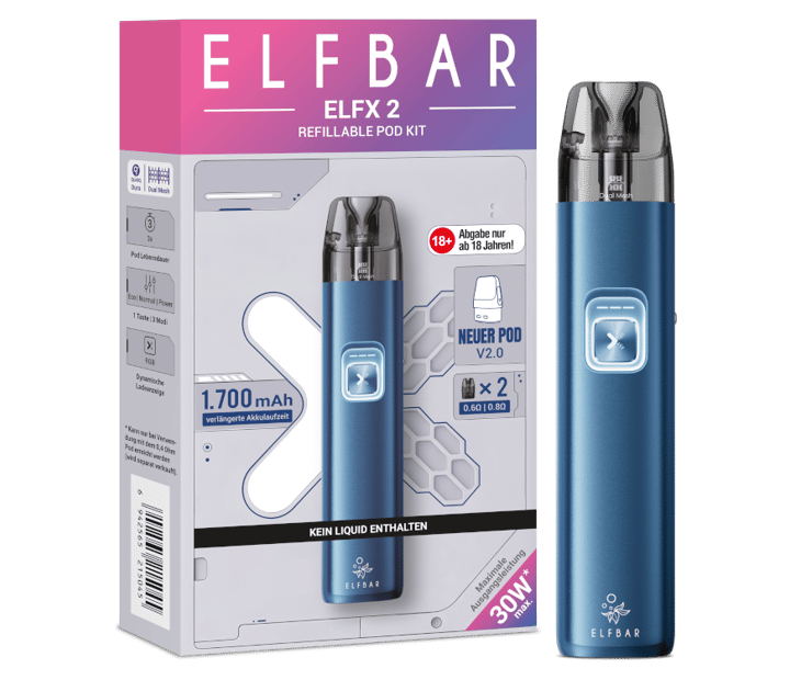 Elfbar - Elfx 2 E-Zigaretten Set Ocean Blue