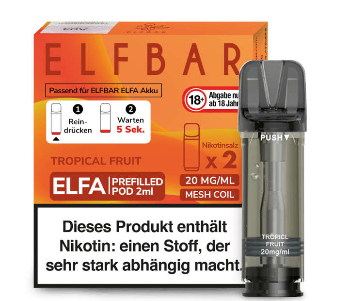Elfbar - Elfa Pod Tropical Fruit 20 mg/ml (2 Stück pro Packung)