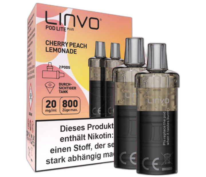 Linvo - Pod Lite Plus Cartridge Cherry Peach Lemonade 20 mg/ml (2 Stück pro Packung)