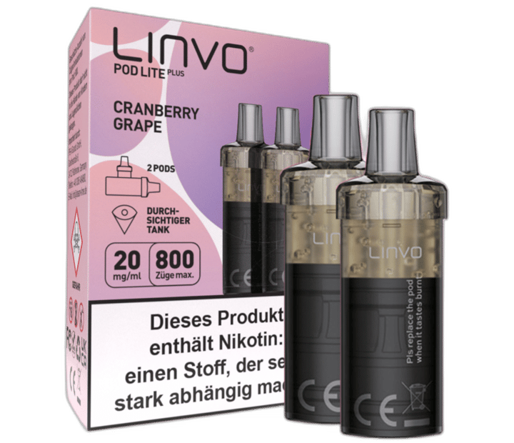 Linvo - Pod Lite Plus Cartridge Cranberry Grape 20 mg/ml (2 Stück pro Packung)