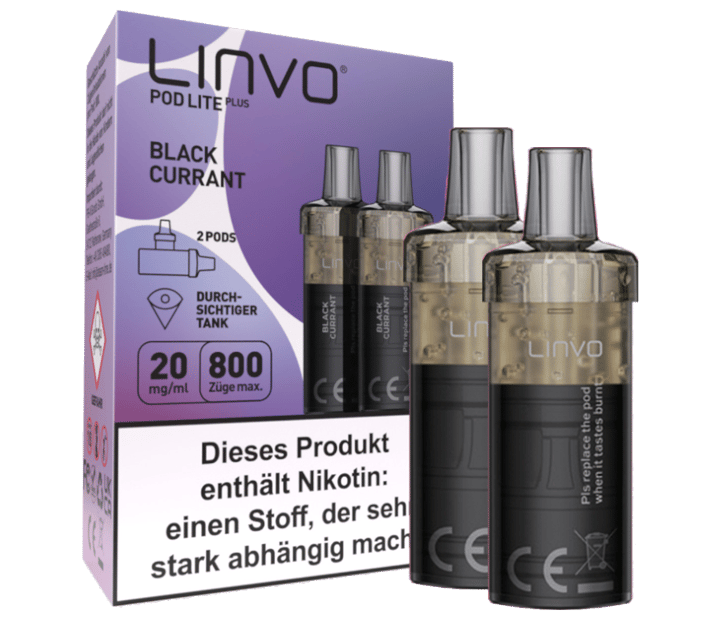 Linvo - Pod Lite Plus Cartridge Blackcurrant 20 mg/ml (2 Stück pro Packung)