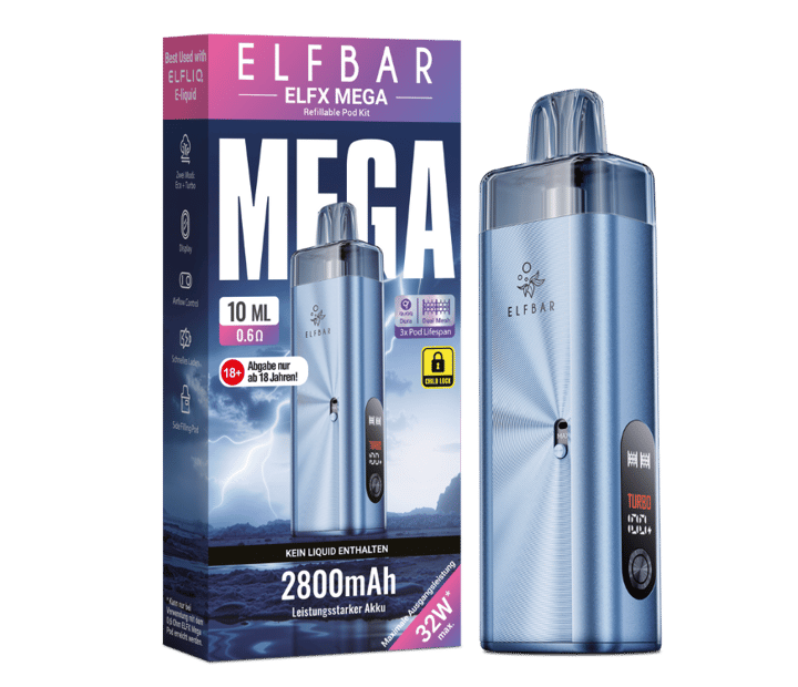 Elfbar - Elfx Mega E-Zigaretten Set Cyan