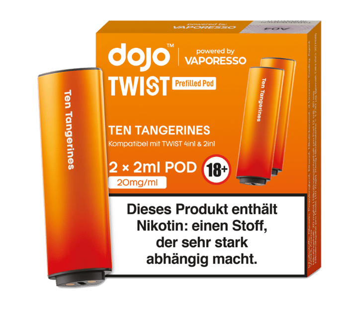 Vaporesso - Dojo - Twist Pod Ten Tangerines 20 mg/ml (2 Stück pro Packung)