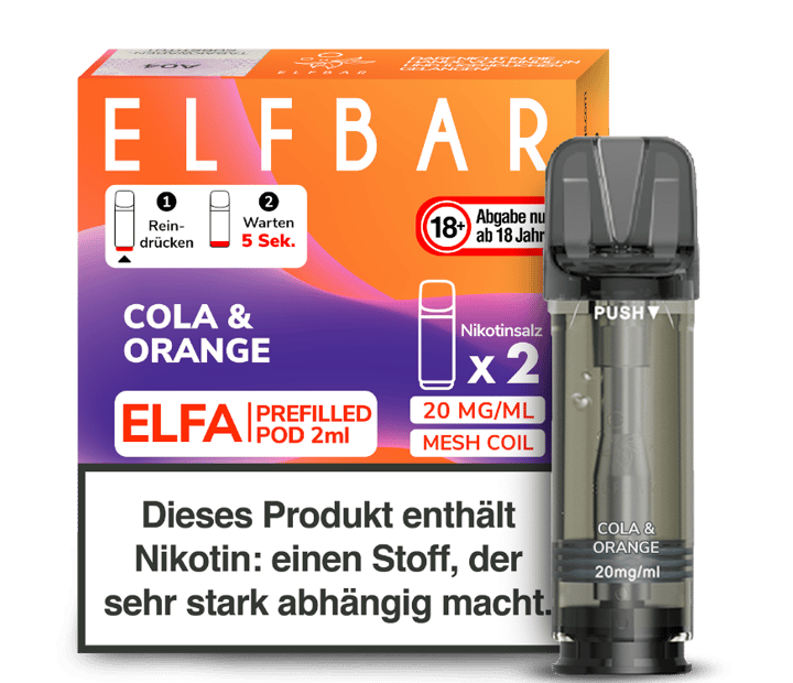 Elfbar - Elfa Pod Cola & Orange 20 mg/ml (2 Stück pro Packung)