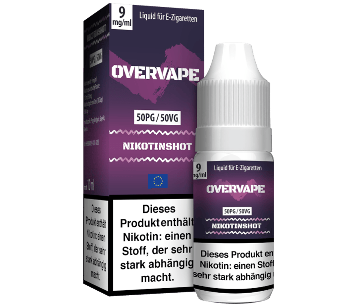 Overvape - 10 ml Nikotin Shot 50PG/50VG 9 mg/ml