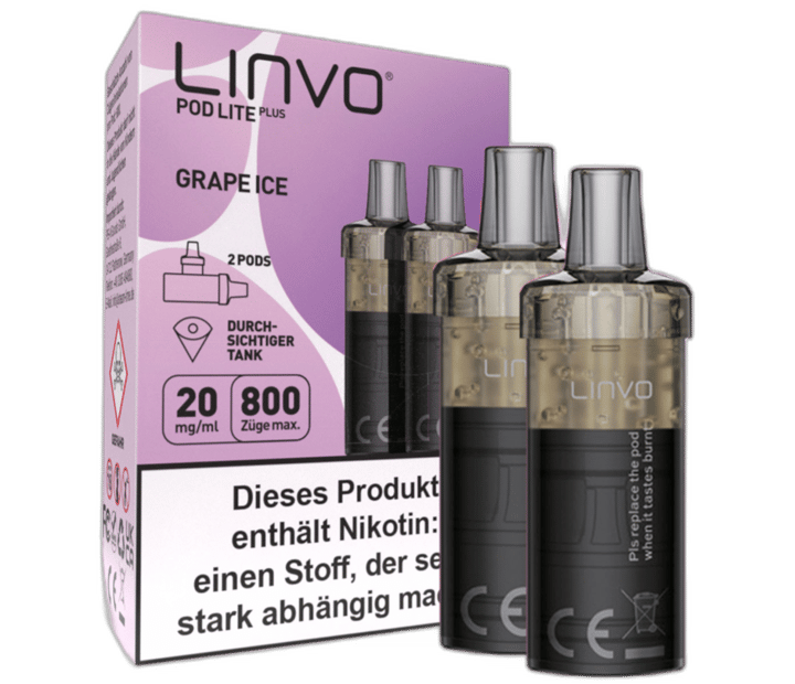 Linvo - Pod Lite Plus Cartridge Grape Ice 20 mg/ml (2 Stück pro Packung)