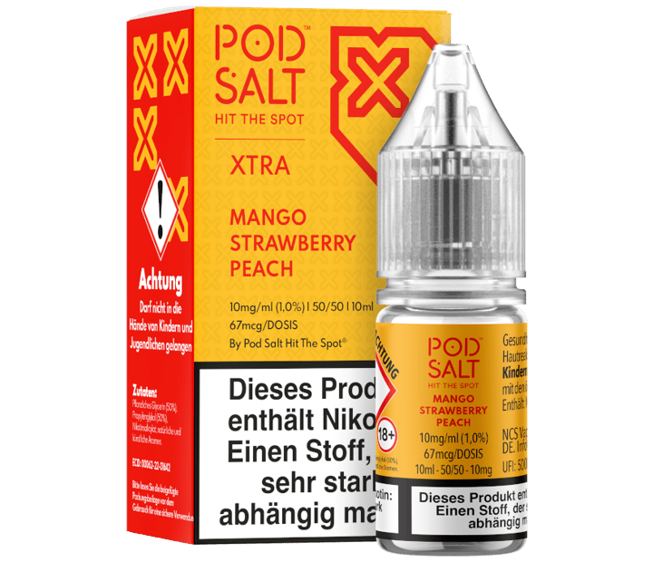 Pod Salt X - Mango Strawberry Peach - Nikotinsalz Liquid 10 mg/ml