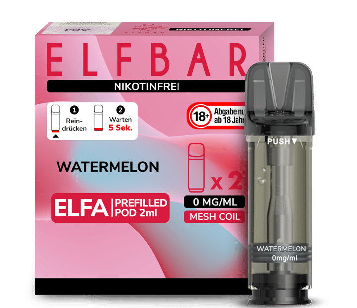 Elfbar - Elfa Pod Watermelon 0 mg/ml (2 Stück pro Packung)