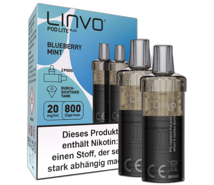 Linvo - Pod Lite Plus Cartridge Blueberry Mint 20 mg/ml (2 Stück pro Packung)