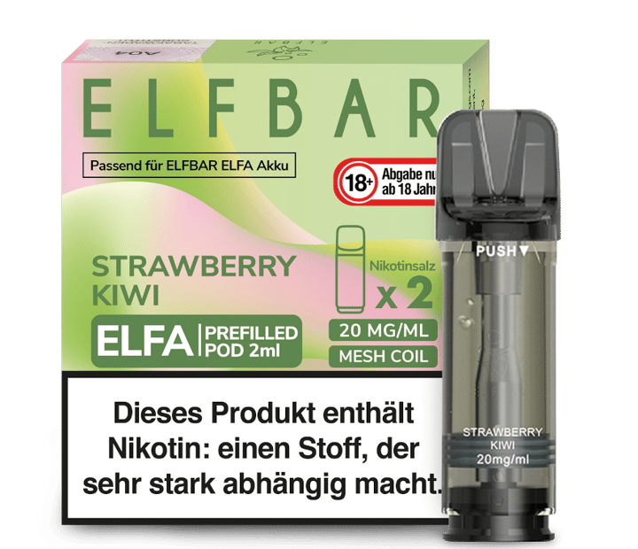 Elfbar - Elfa Pod Strawberry Kiwi 20 mg/ml (2 Stück pro Packung)