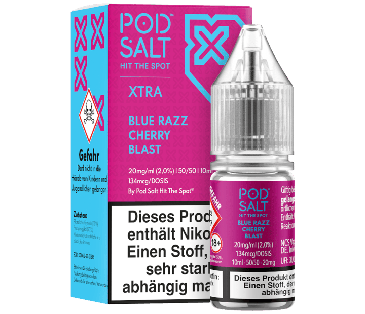 Pod Salt X - Blue Razz Cherry Blast - Nikotinsalz Liquid 20 mg/ml