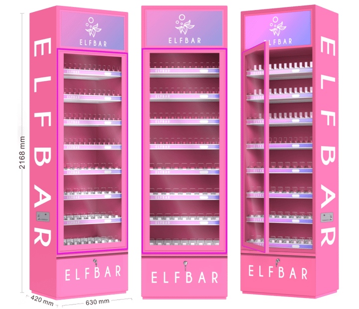 Elfbar - LED-Verkaufsdisplay Pink 220 cm