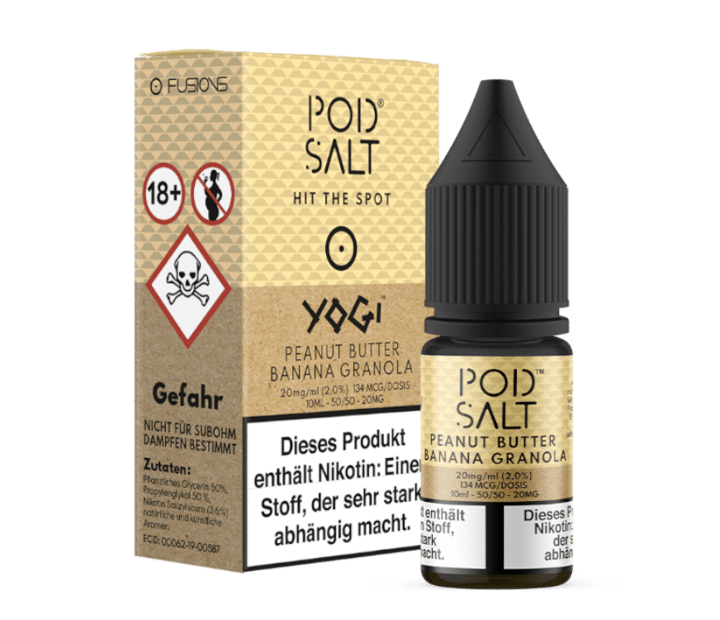 Pod Salt Fusion - Peanut Butter Banana Granola - Nikotinsalz Liquid 20 mg/ml