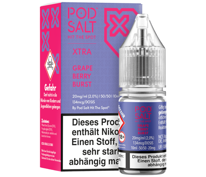 Pod Salt X - Grape Berry Burst - Nikotinsalz Liquid 20 mg/ml